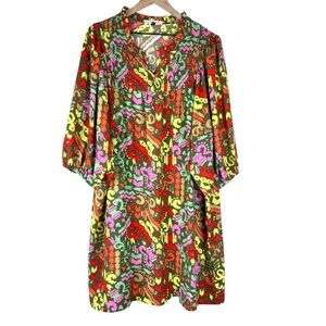 Michelle McDowell Multicolor Abstract Printed Amelia Mini Dress